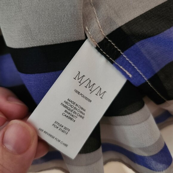 Cabi Pink Blue‎ Striped Sheer Blouse Women's Size Medium - Picture 4 of 4